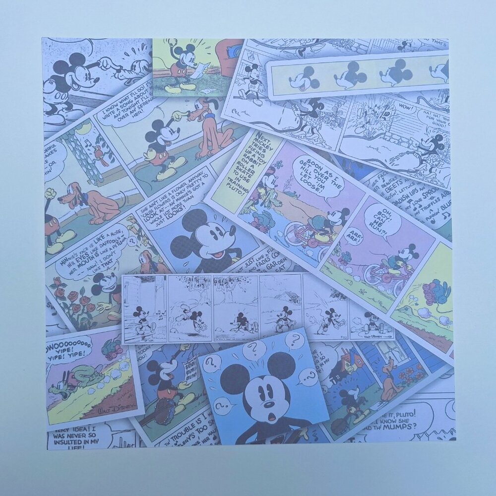Mickey Comics - Disney 12x12 Scrapbook Paper Lot - NEW - Picture 3 of 8